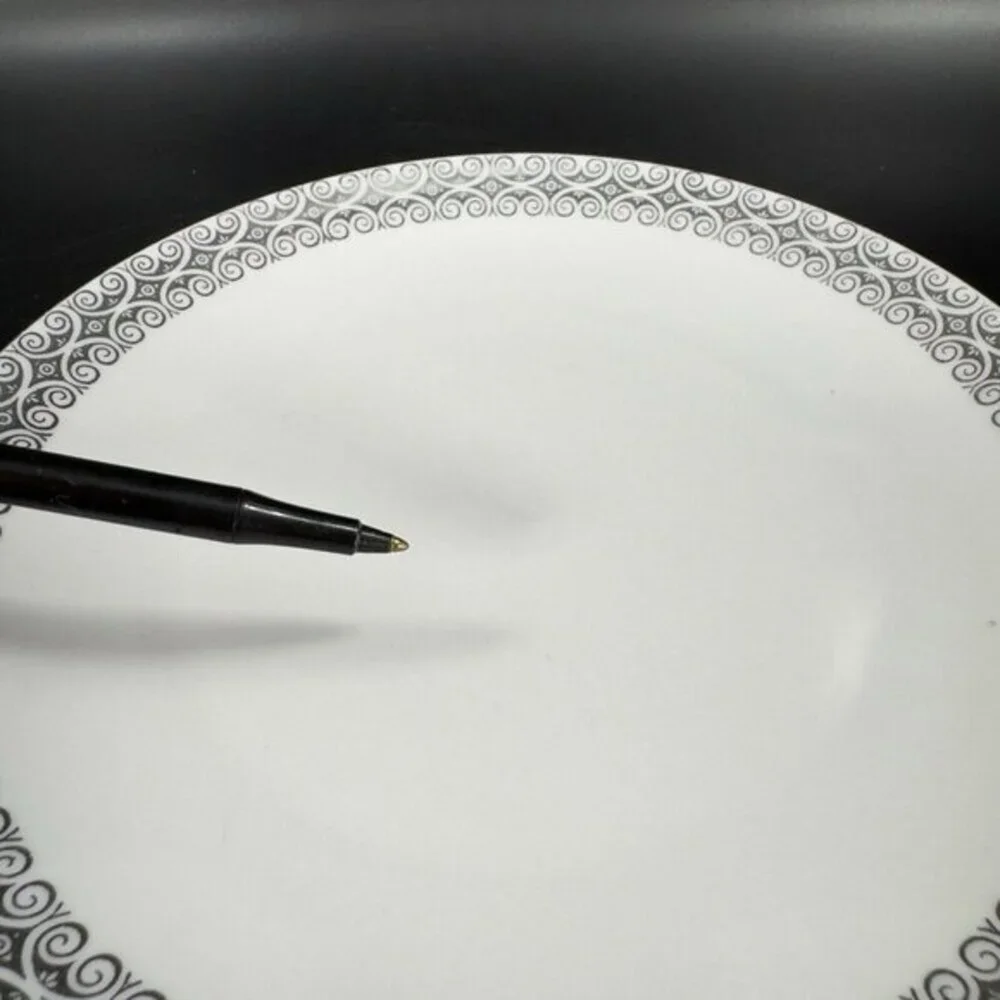 Winterling Schwarzenbach Bavaria Porcelain Dish Plate Platinum Germany Set 4 VTG